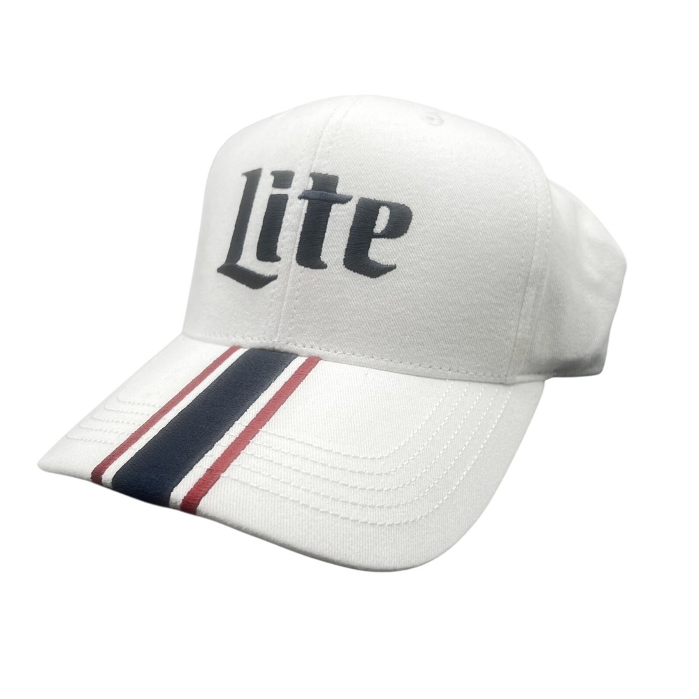 Miller Lite Brad Keselowski Team Penske NASCAR Hat White Navy Red Racing Cap 743